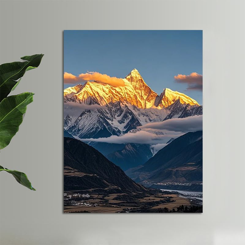Cuadro de montaña nevada para sala de estar que transforma tu hogar con elegancia (50x70cm) 4