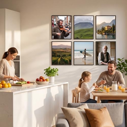 Image of QUTREY 16x20 Poster Frames 6 Packs, Black 16x20 Frames for Wall Mounting, Display 16 x 20 Posters, Photos & Art Prints Vertically or Horizontally