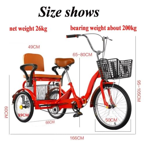 Triciclo Plegable para Adultos 16in Rojo miniatura 3