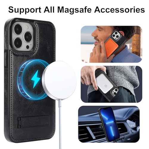 Coque iPhone 12 Pro Max magnétique cuir antichoc béquille protection complète - 2