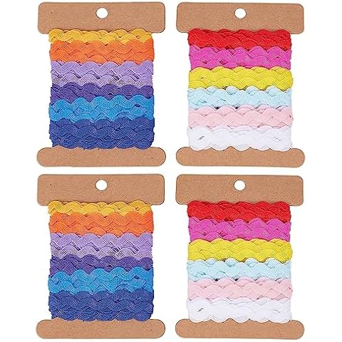 GORGECRAFT 24 Yards Colourful Rick Rack Trim Cover
