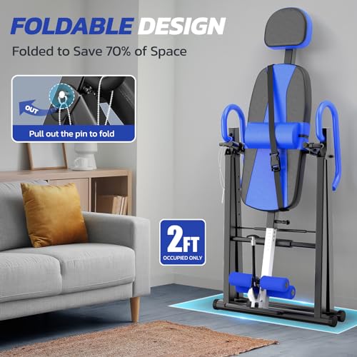 image for YOLEO Heavy Duty Inversion Table for Back Pain Relief with Adjustable 