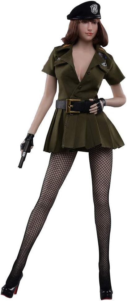 Phicen Policewoman Skirt Seamless Stockings Set (Army Green)