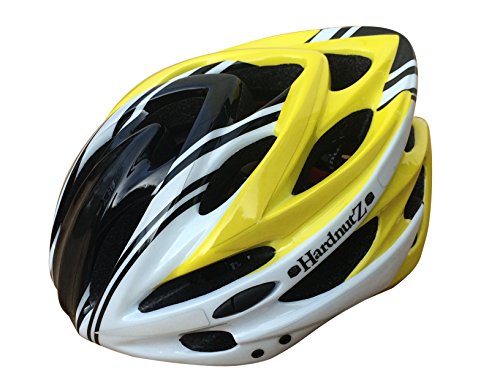 HardnutZ HN103 Casco Cycle Road, Unisex Adulto, Amarillo de Alta Visibilidad, 54-61 cm