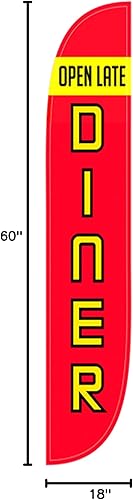 Miniatura 2 de LookOurWay - Bandera de plumas con temática de restaurante, 12 pies (hardware no incluido)