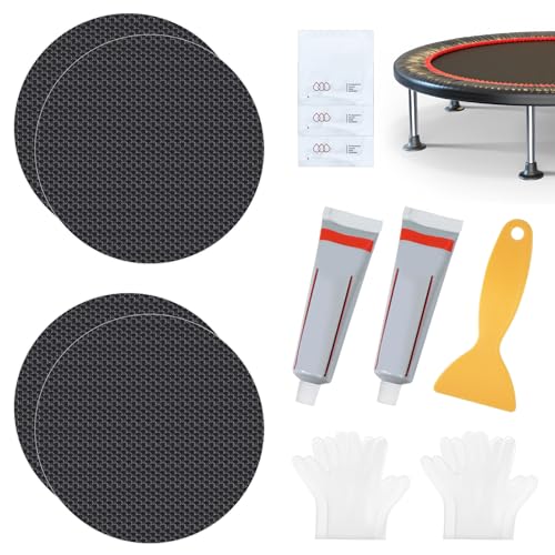 Trampoline Patch Repair Kit - 4.1'' Round Square Patches for Trampoline Mat Tears or Holes