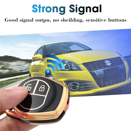 Image of OTO2EYE TPU Car Key Cover for Maruti Suzuki Alto | Baleno | Celerio | Ciaz | Swift Dzire | Ertiga | Ignis | Ritz | S-Cross | S-Presso | Swift | SX4 | XL6 | Vitara Brezza | Wagon R 2 Button Key Cover