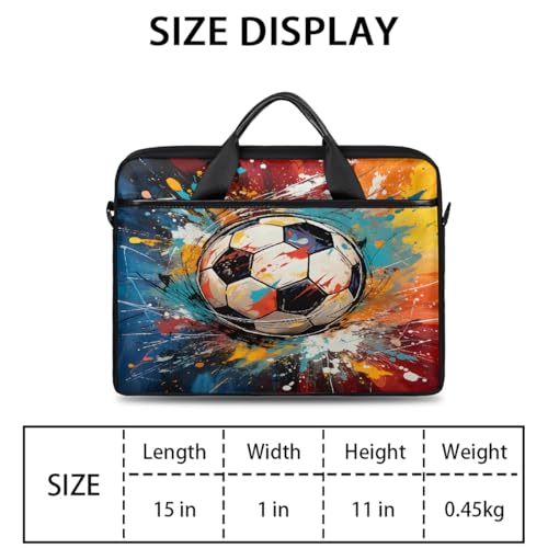 Bolso portátil Vintage con patrón balón de fútbol 15 pulgadas miniatura 2