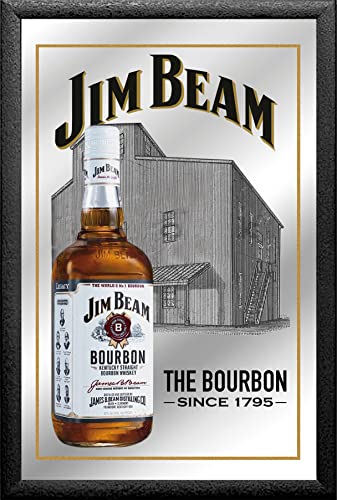 Dimensioni: 30 x 20 cm Jim Beam - Specchio da parete Bourbon whisky, 30 cm, bar