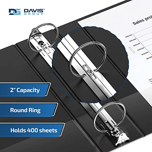 Image of Easyview 3-Ring Binder, Clear-View Cover, 2 inch Round Rings, Black, 6 Pack | Heavy-duty binder, fits 8.5 inch x 11 inch paper, customizable cover, made in Canada, ideal for school or office use