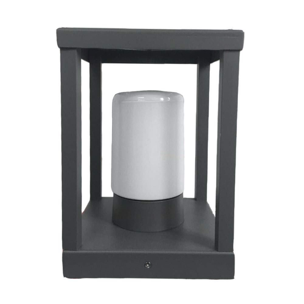 Lampada da Esterno per Prato Impermeabile IP55 Paletto in Alluminio Lampada a Colonna Decorazione Cortile Ponte Patio Corridoio Quadrato Corridoio Recinzione Parete Paralume in Acrilico Pilastro