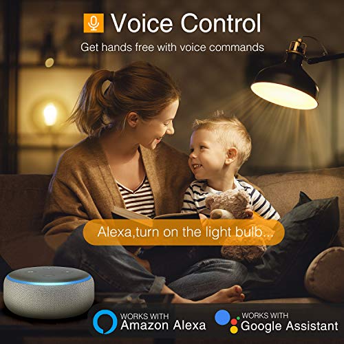 Gosund Smart Light Bulb Works with Alexa Google Home, Dimmable WiFi LED Light Bulbs, E26 A19 Warm White 2700K Bulb, No Hub Required, 8W (75W Equivalent), 2 Pack - Thumbnail 4