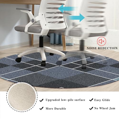Tapis de chaise de bureau rond 120 cm pour moquette et sol dur