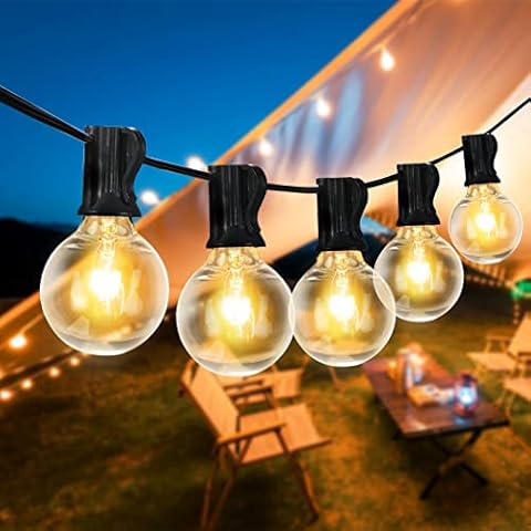 Tomshine Outdoor String Lights Mains Powered Festoon Lighting 25FT G40 IP44 for Indoor & Outdoor Décor Wedding Backyard Patio Cafe Garden Party Decoration (25 Bulbs + 5 Spare Bulbs + 3 Fuse) Cover