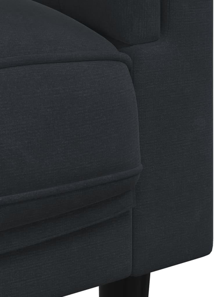 Sofa Set Black Velvet Living Room Furniture