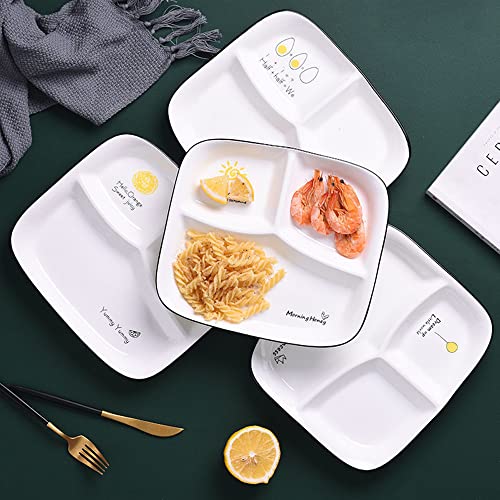 OnePine Assiette Régime Céramique Nutrition Diététique, Contrôle de Portions pour Salade, Dessert, Noodle, Steak, Petit-Déjeuner (Orange) – vue 7