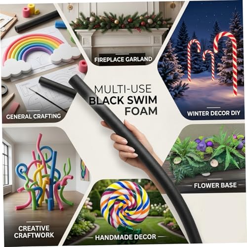 Miniatura 5 de Espuma Para Fideos De Piscina, Paquete De 4 Fideos Para Piscina, Espuma Hueca De 60 Pulgadas De Largo Para Nadar, Jugar En El Agua Y Soporte, Material De Pe Suave Y Resistente, Color Blanco