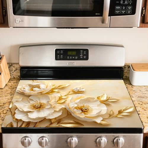 Image of Nuxovilar Floral Stove Cover Diatom Mud 28.35x20.47 In
