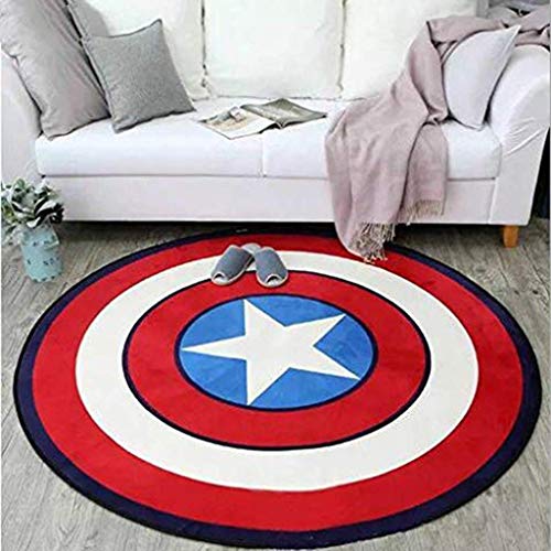 Teppiche Salon Pentagramm Schlafgemach Runde Matte Boden Teppich Kind Krabbeln Pad Multifunktions-Mode Captain America Grey Shield, Qi Xian, rot, D100CM