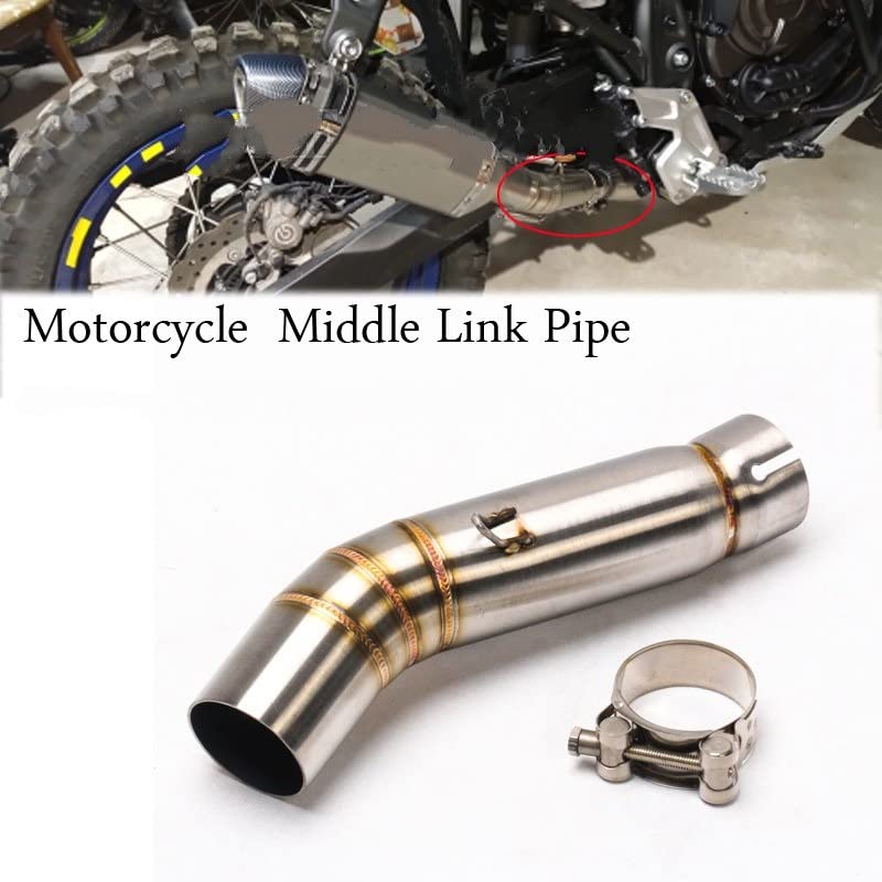 Motorrad Endschalldämpfer Slip-On Für Tenere700 Motorrad-Auspuff, Gedämpftes, Modifiziertes Edelstahl-Verbindungs-Mittelverbindungsrohr Motorrad Auspuff Mit