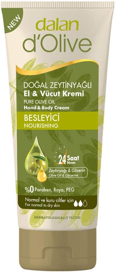 dalan d'Olive Hand and Body Cream Olive Oil Moisturizing Normal to dry skin Family Size Men Women 8.45 oz or 250 ml