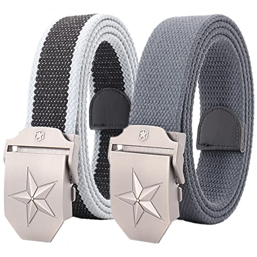 Belts for men Braided Belt,Belts for men women, Heavy duty tactical military canvas belt with alloy buckle, 2 pack