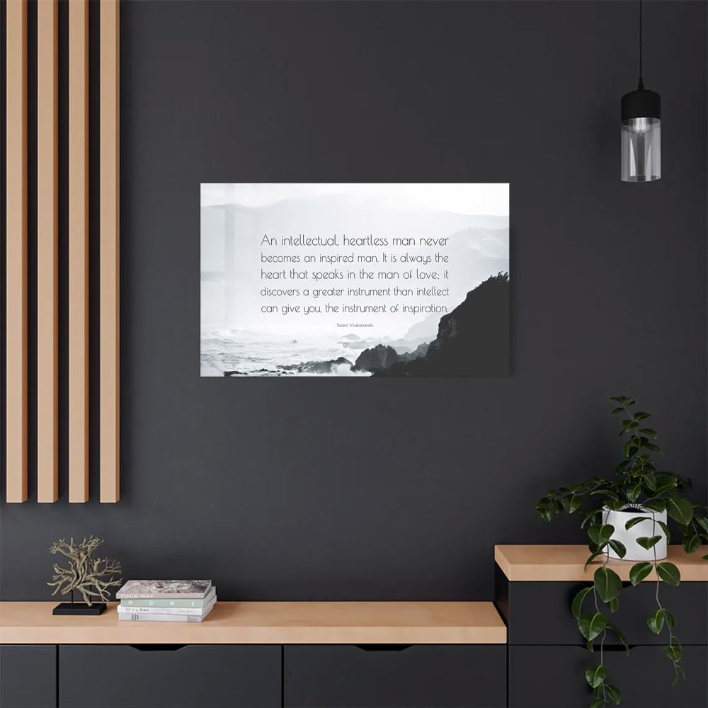 Wall Art | Acrylic Glossy Printed Frame|Home Decor for Living Room, Bedroom, Office, Study, Shelf (17x11inch) - Heart Over Intellect