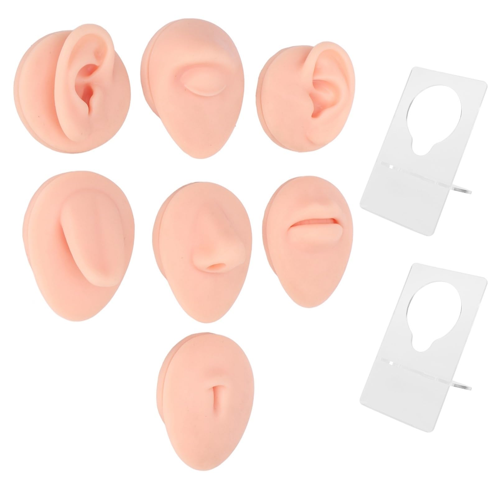 Gioielli in Silicone for Viso Umano, Modello di Corpo, Display, Orecchio, Occhio, Naso, Bocca, Lingua, Piercing for Ombelico | 02 Light Skin Color