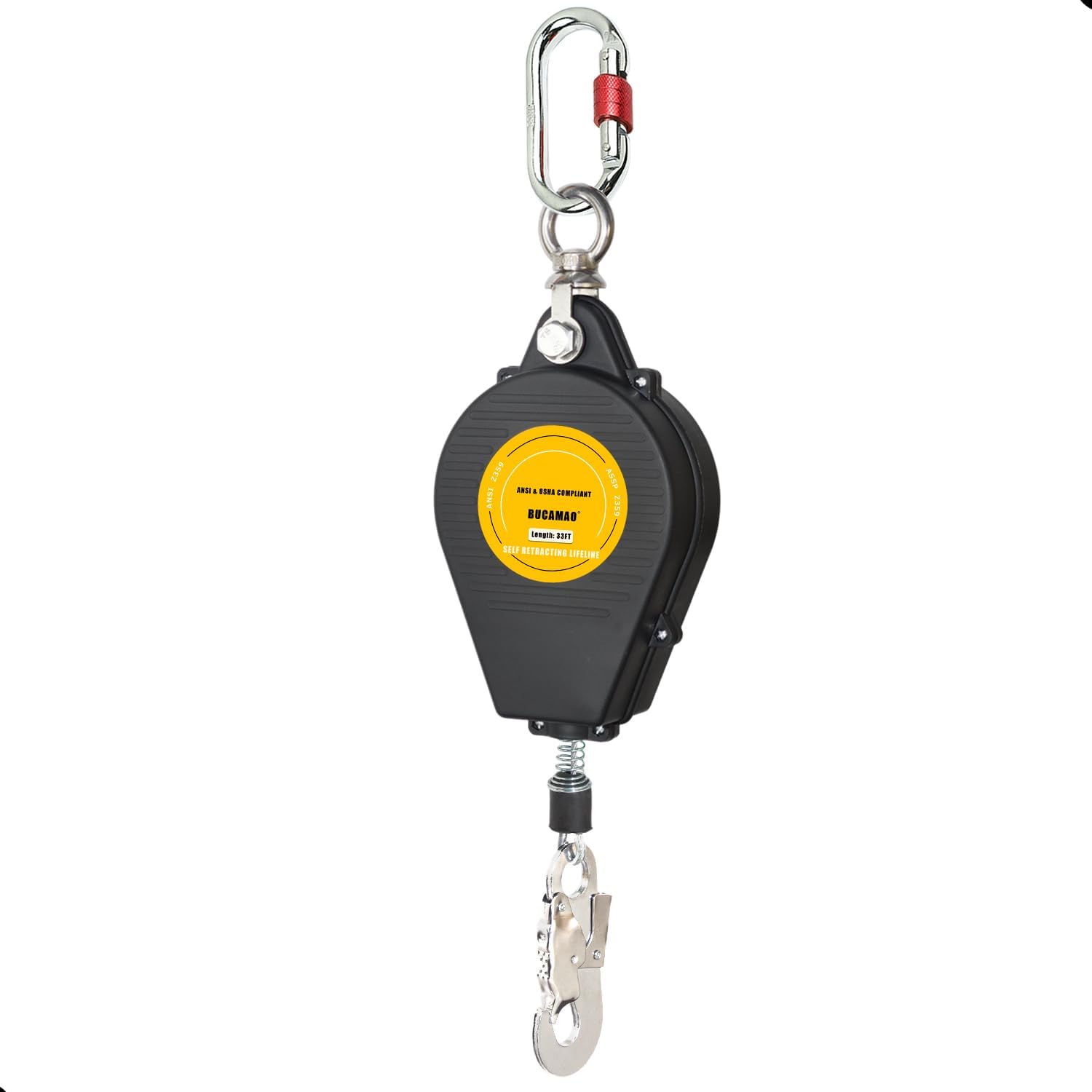 Swivel Top Self Retracting Lifeline, Steel Wire SRL, Self Retractable Safety Lanyard, ANSI OSHA Compliant