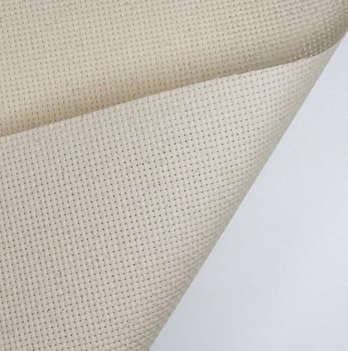 Image of KCS one Piece 19 inch x 28 inch(48cmx72cm) 11CT Counted Cotton Aida Cloth Cross Stitch Fabric (Oatmeal)