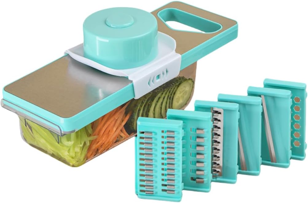 Upgrade your kitchen with safe mandoline slicer, adjustable settings for various food preparations, including vegetable chopping and potato fry cutting removable draining basket