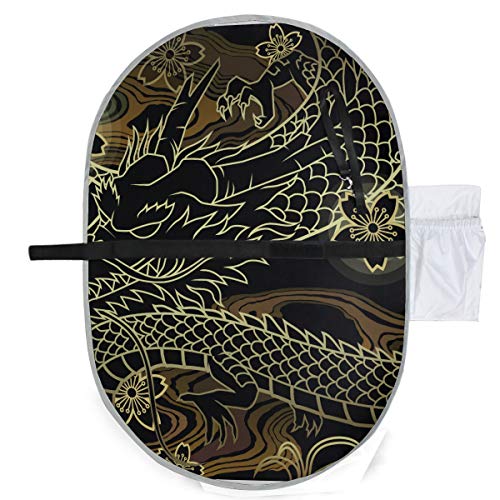 Japón Dragon Vector Pañal cambiador portátil cambiador lavable 27x10 pulgadas impermeable impermeable plegable bebé cambiador portátil bolsa de pañales con tapete