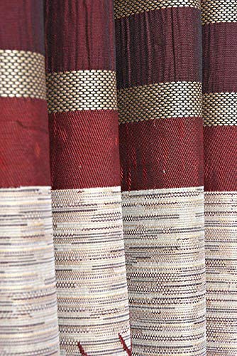 Image of HOME UTSAV 2 Piece Jute Semi Sheer Blackout Floral Heavy Jacquard Tree Curtains for Window 5 Feet, Maroon