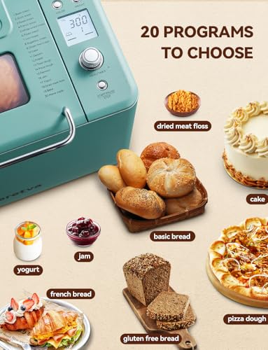 Neretva PE8866GR 20-In-1 Bread Maker, Dual Heater 2Lb Bread Machine Metal Material & Nonstick Ceramic Pan Compact Bread Maker Machines thumb #1