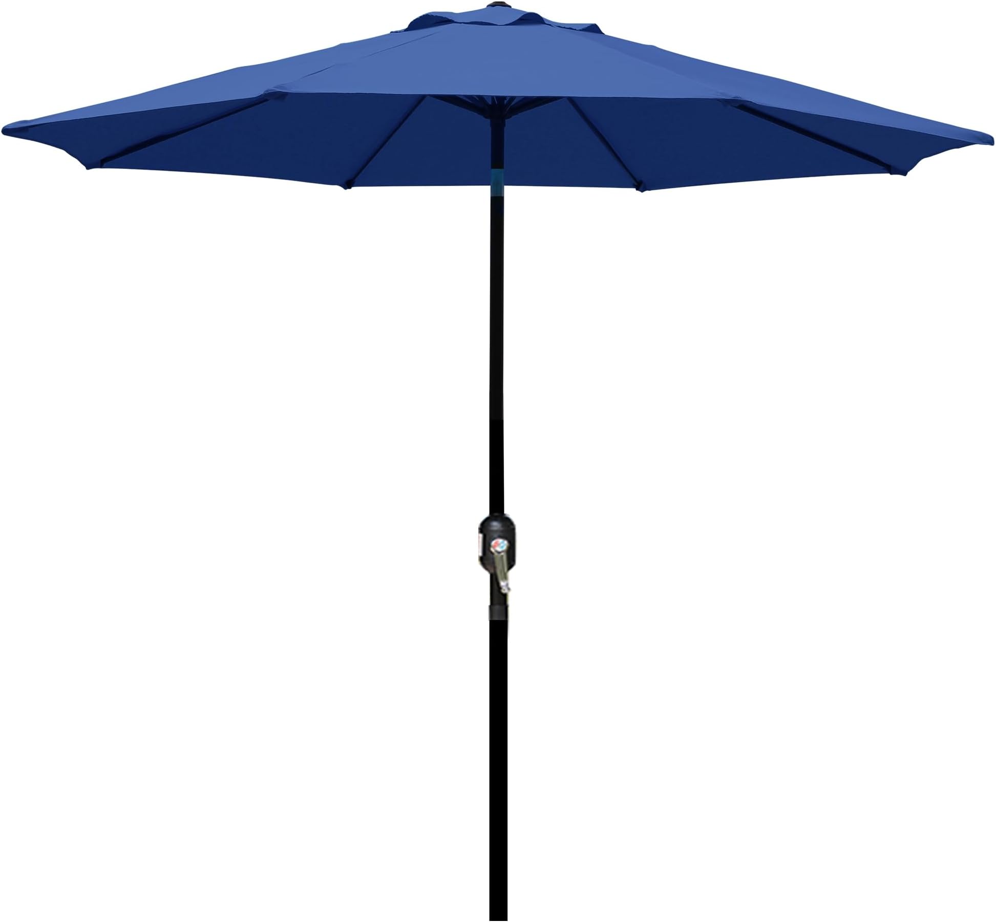 Blissun 9' Outdoor Patio Umbrella, Striped Market Umbrella with Push Button Tilt and Crank