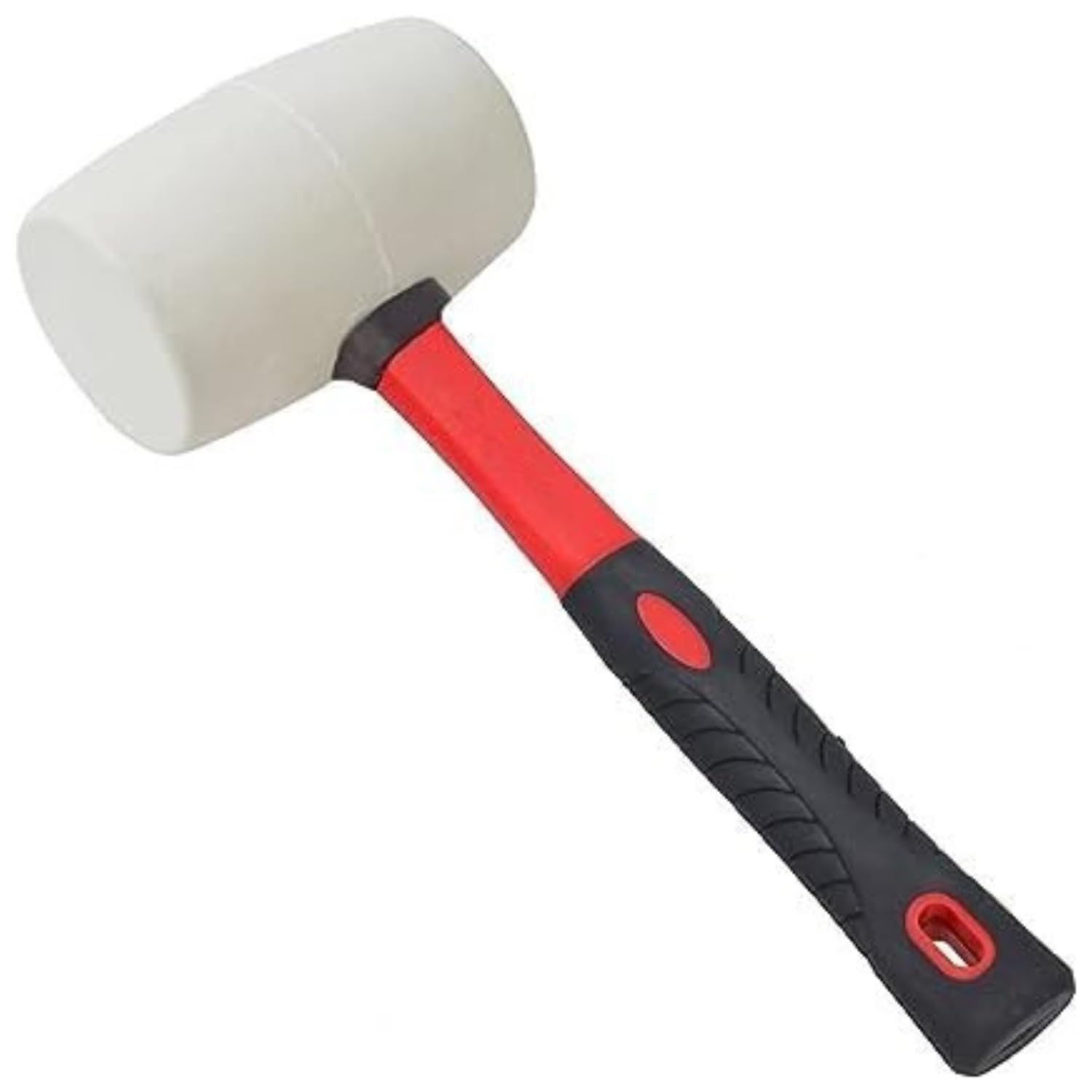 Dunnet Tools 16Oz White Rubber Mallet Heavy Duty White Rubber Mallet 16Oz / 450G With Fibreglass Handle Anti Marking Rubber Mallet Hammer With Tpr Grip Ideal For Tiling, Bricklaying Camping Hammers & Mallets