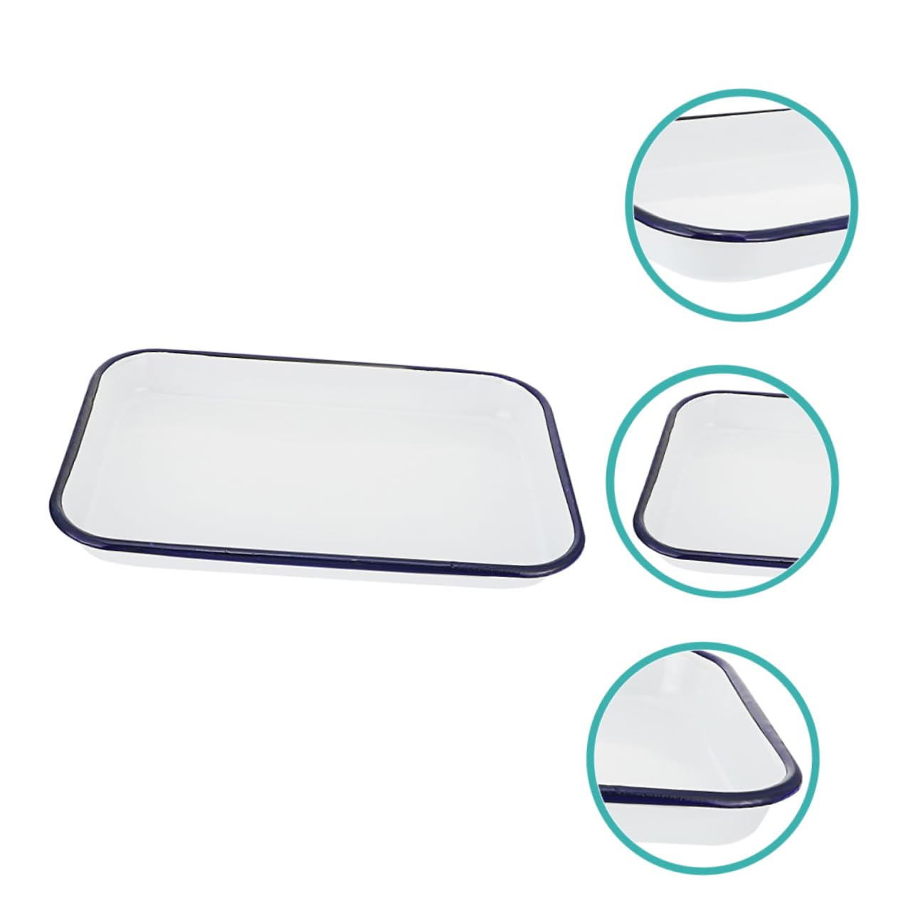 KICHOUSE Enamel Tray Multi-Functional Tray Laboratory Enamel Plate Tool Rectangular Dish Paint Mixing Tray Multi-Functional Oven Pan Storage Tray Laboratory Square Plate Enamel Square Plate