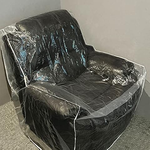 Plastic Chair Covers Protectors Anti Cat Dog Scratching Waterproof Plastic Recliner Covers Anti Dust Clear Sofa Cover Plastic for Storage and Moving 42" BH x 25" AH x 36”W x 40”D (Armchair-2 Pack) Cover