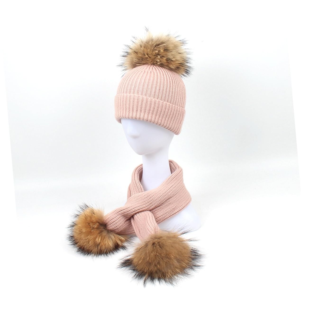 BESPORTBLE 2pezzi Cappello e Sciarpa Per Ragazzo Set Cappello e Sciarpa Autunnale e Invernale Palline Per Bambine e Ragazzo