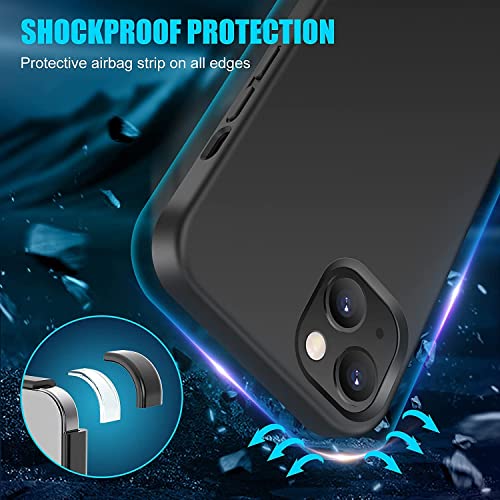 Image of MIDOS Back Cover Compatible with iPhone 14 Plus Case Liquid Silicone Full Protection Shock Proof Back Cover for iPhone 14 Plus (2022) 6.7 inch (Black)