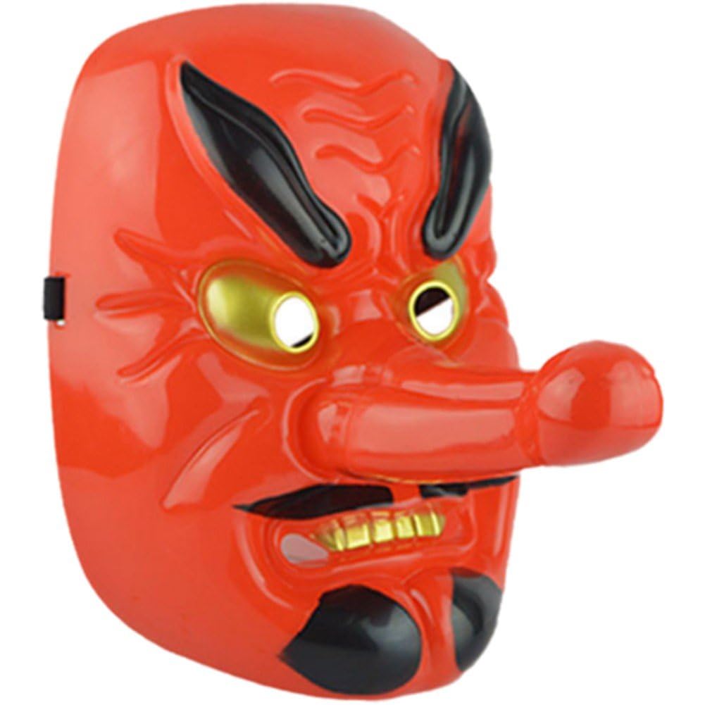 Baokuan Japanese Tengu Masks Carnival Halloween Masks Samurai Mask Oni Ghost Mask Venetian Costume Masks for Mardi Gras Ball Prom Party