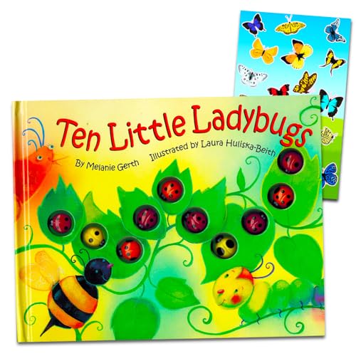 Titoland Ten Little Ladybugs Book for Toddlers and Babies Includes Pack of Butterfly Stickers