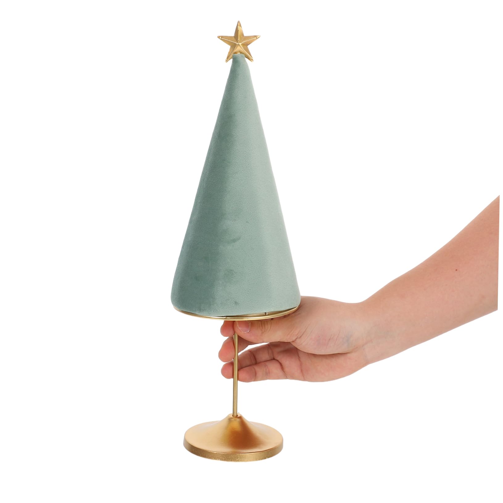 Base per Albero di Natale Supporto per Collana e Gioielli Espositore da Tavolo in Metallo Organizer per Gioielli in Velluto Ornamento da Scrivania per Feste