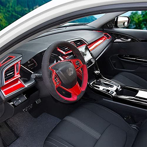 Boltry Abs Full Set Of Car Interiors Instrument Panel Decorative Center Console Moulding Trim Air Outlet Automotive Steering Wheel Cover Accessories 14Pcs For Honda 10Th Civic 2016-2020 #TOP3