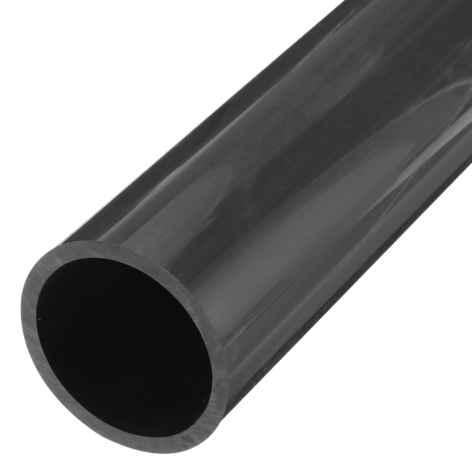 MECCANIXITY 3 Inch PVC Rigid Tube Round Pipe 63mm ID 75mm OD 500mm Dark Grey High Impact for Water Pipe, Crafts, Decoration, Cable Sleeve