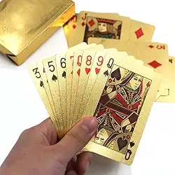 Baralho Premium Dourado Truco Poker Cartas Folheadas a Ouro Deck de Poker Luxo