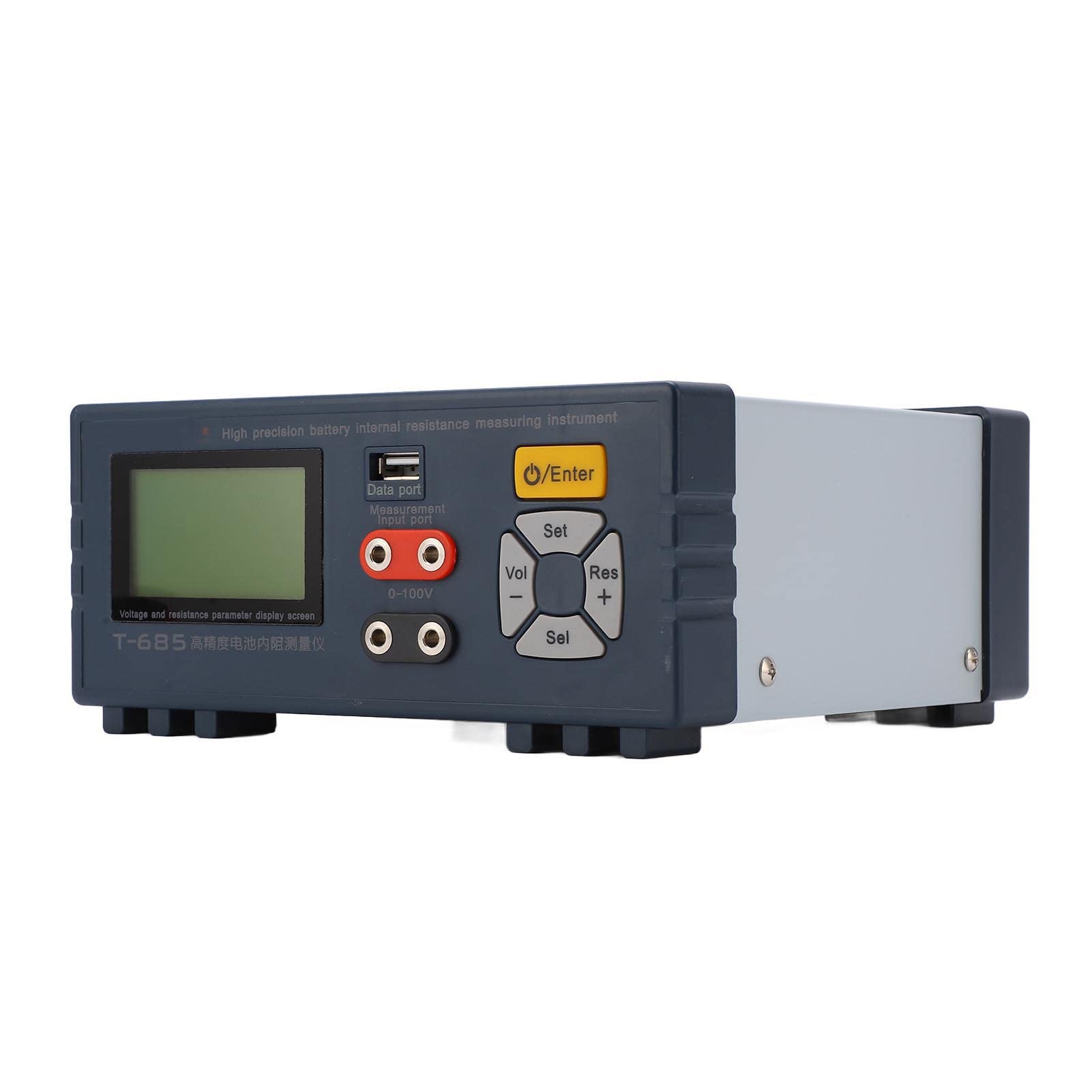 Chrees Tester di Tensione per Batterie Al Litio Misuratore di Resistenza Interna Analizzatore di Resistenza LCD 18 Bit AD Alta Risoluzione 1KHZ Misurazione CA con Morsetto a 4 Fil (Spina europea)