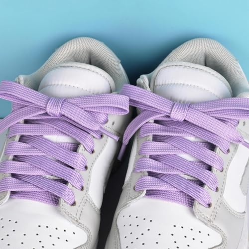 Image of Booyckiy 2 Pairs 2 /5 inch Flat Shoe Laces for Sneakers 31 Colors Shoelaces in 27 inch-72 inch