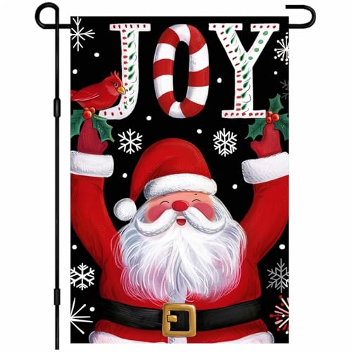 Image of BlissYard Christmas Santa Claus Garden Flag 12x18 Inch Polyester