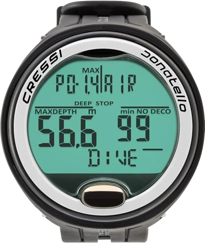 Image of CRESSI Donatello Scuba Dive Computer, Single-Button Interface, Black /White